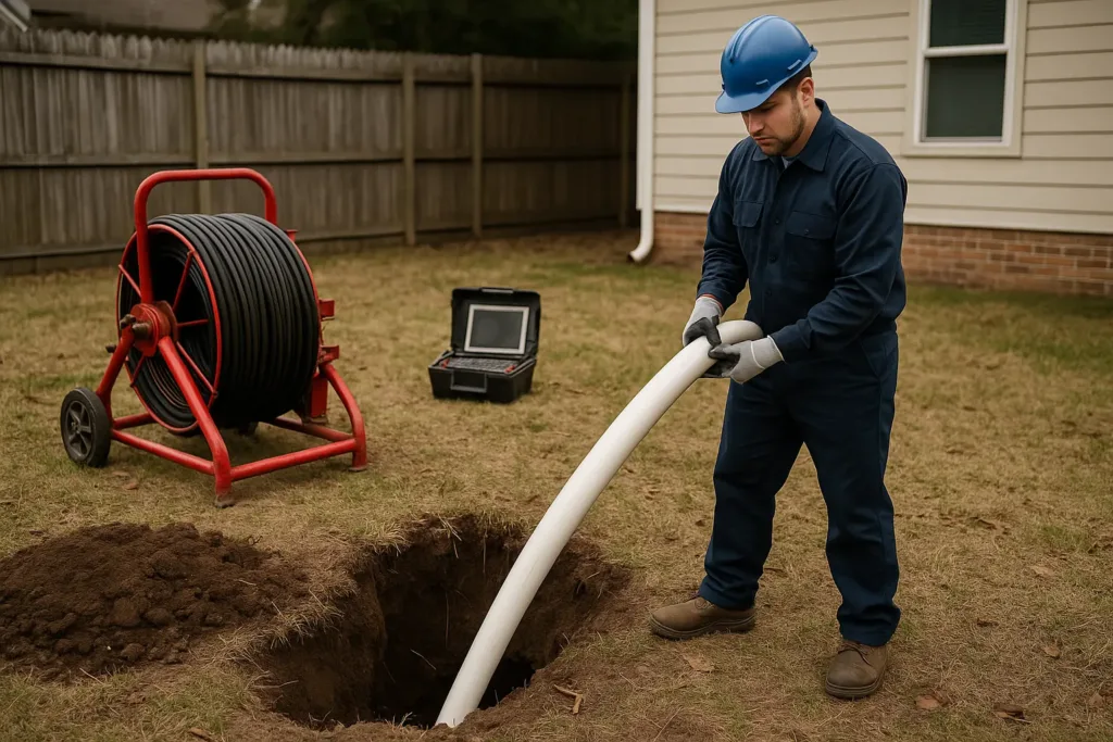 a man providing  Trenchless Sewer Repair services
